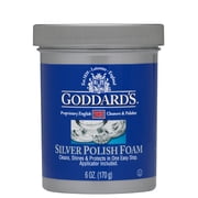 Goddard’s Silver Polish Foam, Silver Jewelry Cleaner for Antiques, Accessories, Ornaments, Silver Cleaner, Silverware Protection, Tarnish Remover for Sterling Silver Jewelry, Sponge Applicator, 6 oz