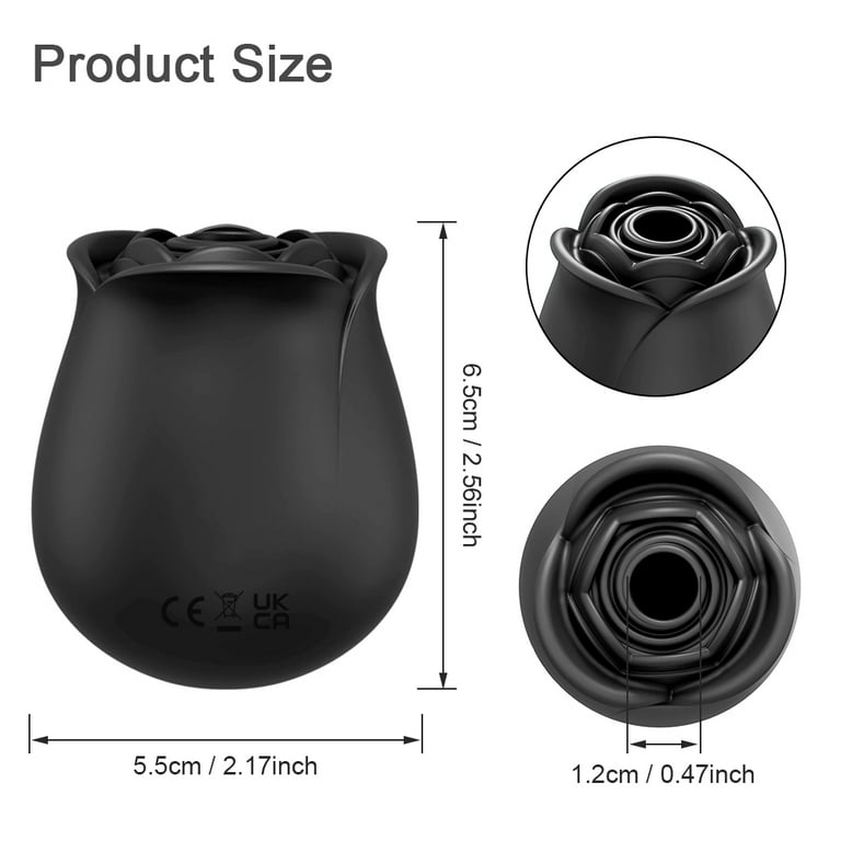Rose Toys, Sucking Vibrator Adult Sex Toys for Women Couples,Black