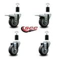 thumbnail image 2 of 3.5 Inch Thermo Rubber Swivel 1-1/2 Inch Expanding Stem Caster Set 2 Brakes, 2 of 2