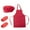 Red, variant on (Price/2 Sets) Opromo Colorful Cotton Canvas Kids Apron, Chef Hat and Oversleeve Set, Party Favors(S-XXL)-Red-XXL