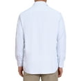 thumbnail image 3 of Camisas de vestir de rayas INSPIRE CHIC para hombres, de manga larga, con botones, talla XL, color blanco, 3 of 5