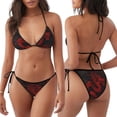 thumbnail image 4 of Horeoi Red Dragon On Black Pattern Women's Adjustable Bikini Set High-Cut Two-Piece Swimsuit for Beach Pool Party Tropical Vacation, 4 of 5