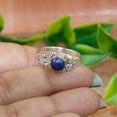 thumbnail image 2 of Blue Lapis Lazuli Ring 925 Sterling Silver Handmade Wedding Ring Gift Jewelry For Her, 2 of 5