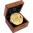 thumbnail image 3 of Watts & Sons Ltd Antique Brass Brunton Nautical Surveyor Pocket Compass with Wooden Box, 3 of 5