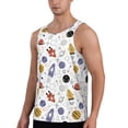thumbnail image 2 of Gukieu Rocket Planets Print Men's Quick Dry Fitness Vest, Round Neck Sleeveless Fitness Bodybuilding Top-3X-Large, 2 of 7