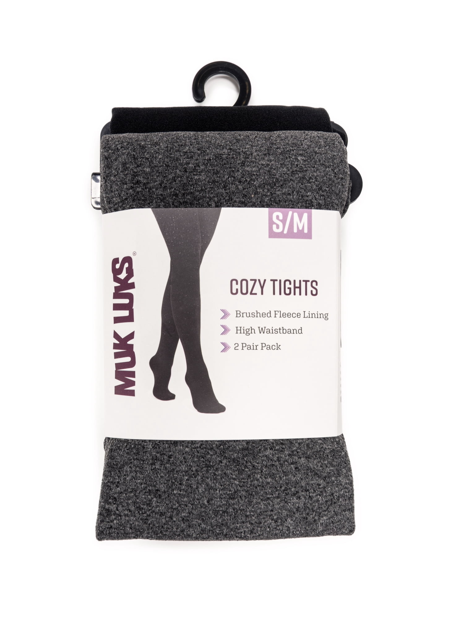 MUK LUKS Women's Fleece Lined Tights,Sizes S/M to 1X/2X, 2-Pack