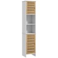 thumbnail image 1 of HOMCOM Armoire de Salle de Bain avec Étagères Ajustables, Compartiments Ouverts, Blanc, 1 of 10