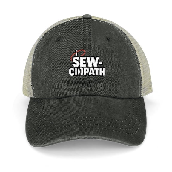 Sewciopath Black Trucker Hat for Men Women, Adjustable Mesh Back Baseball Cap