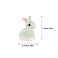 thumbnail image 5 of CuiLiyq 1 Pcs Easter Luminous Mini Resin Bunny, Small Resin Rabbit Figures for Fairy Garden Easter Egg Fillers Landscape DIY Terrarium Crafts, Desktop Table Decor, Holiday Party Favor (White), 5 of 7