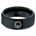 thumbnail image 2 of Tungsten Canoe Paddle Kayak Small Craft Boat Band Ring 8mm Men Women Comfort Fit Black Beveled Edge Polished, 2 of 4