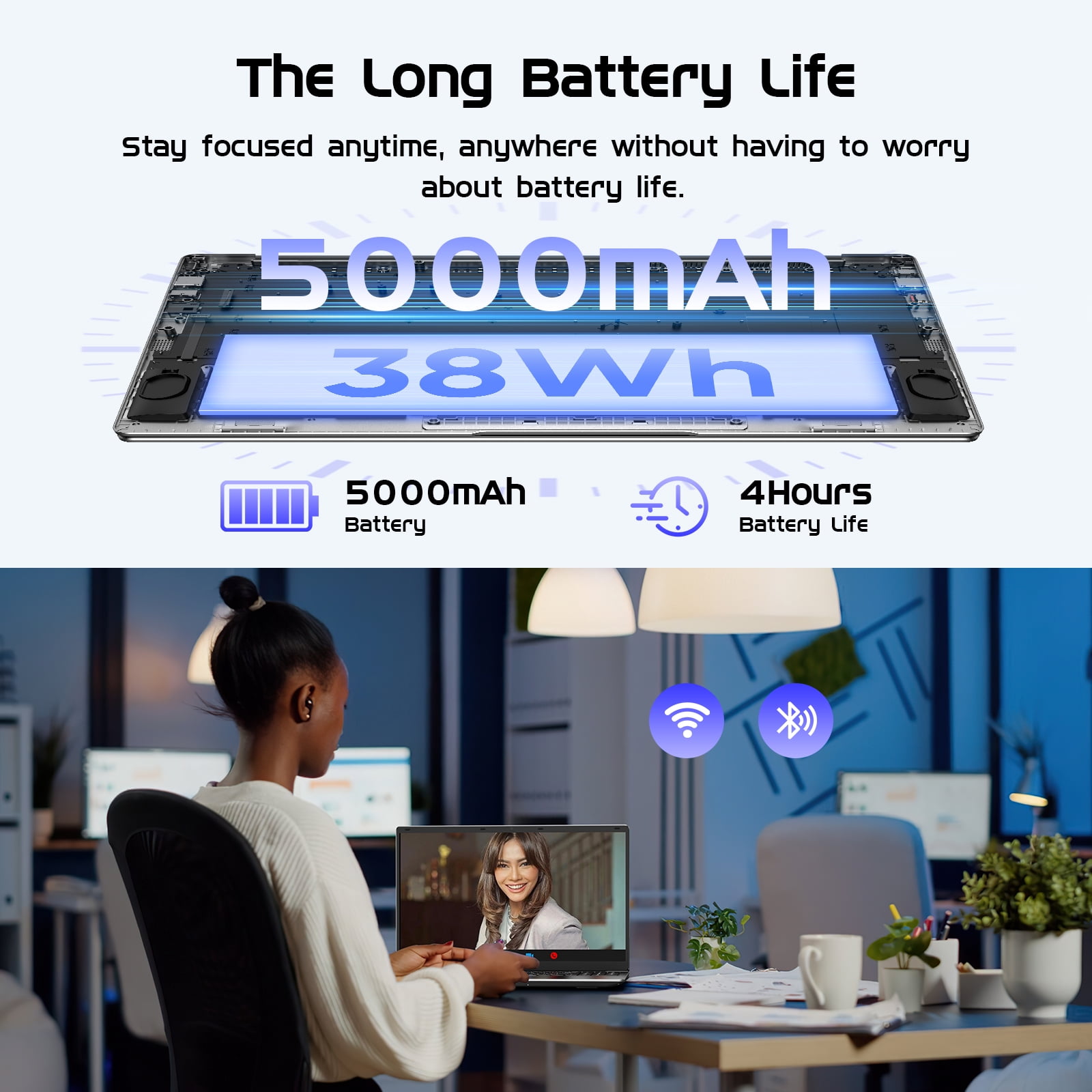 15.6" Laptop,12GB RAM 256GB SSD,Windows 11 Pro NoteBook PC,MS Office 365,Intel Celeron N4000(up to 2.6GHz) Bussiness Computer