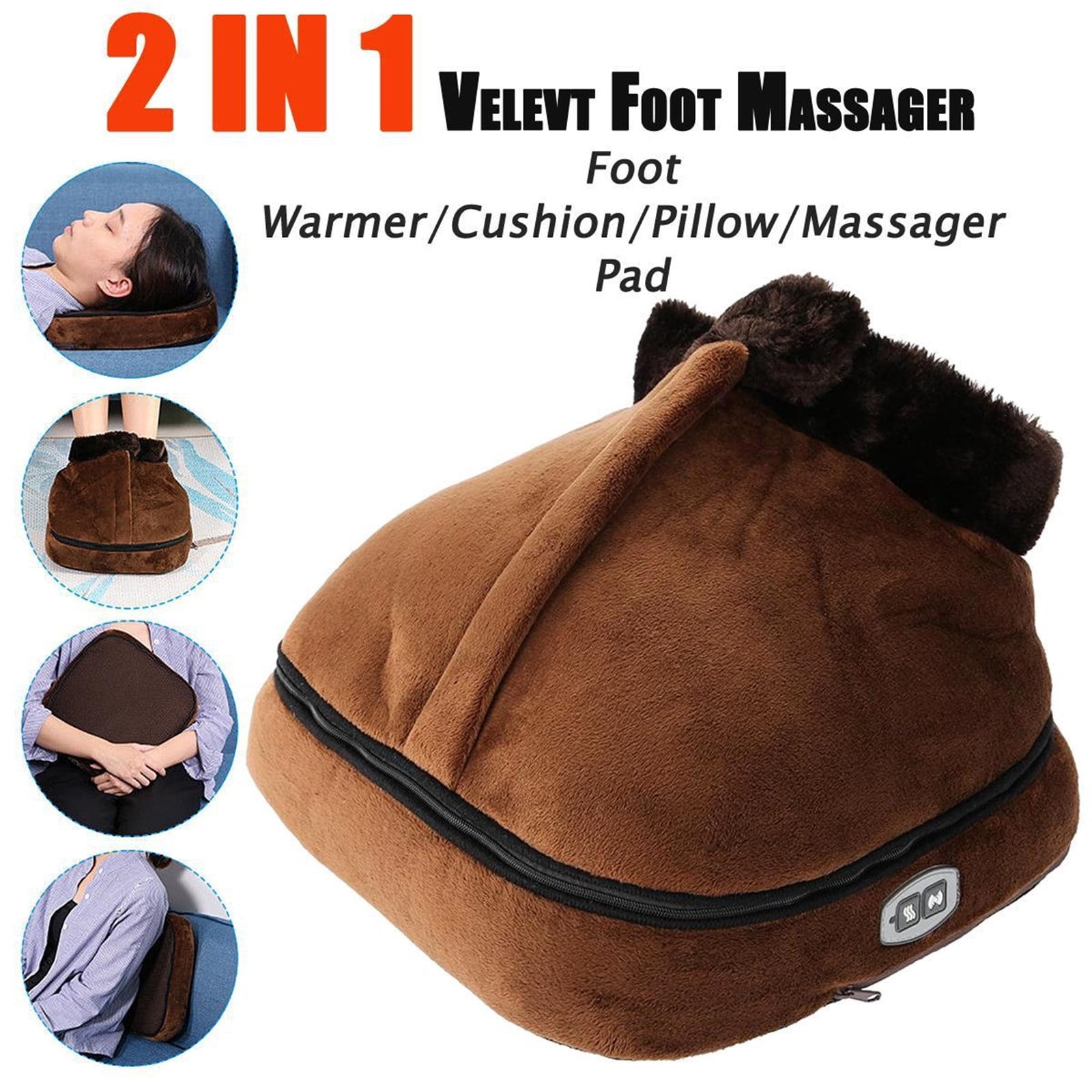 LmnLft 2-in-1 Shiatsu Foot and Back Massager with Heat, Kneading Electric Foot Warmer and Leg Massage, Portable Massage Boots for Relaxation, Stress Relief, Pain Relief for Men and Women