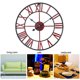 thumbnail image 5 of Reloj de pared redondo grande de metal clásico con números romanos para decoración del hogar (Borgoña, 40 cm de diámetro), 5 of 8