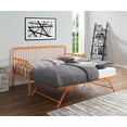 thumbnail image 2 of Bed Frame Daybed with Lift-up Trundle 1pc Orange Finish Metal Frame Classic Design Home Furniture, 2 of 5