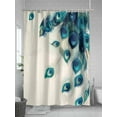 thumbnail image 5 of Shower Curtain Peacock Feather Shower Curtains for Bathroom, Waterproof Polyester Shower Curtain Set with Hooks, Standard Size 72" x 72" Teal, 5 of 6