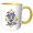 Yellow/White, variant on 3drose, Dad You Are My Hero, Typography and Diamond Design, 3drsmm, 11oz Two-tone Yellow Mug
