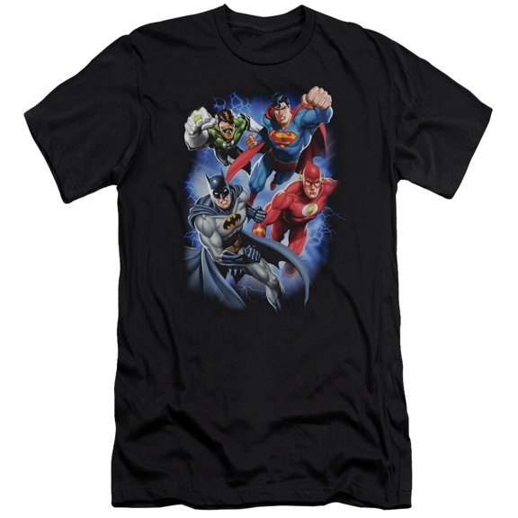 JLA Justice League Storm Makers S/S Adult 30/1 T-Shirt Black