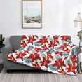 thumbnail image 2 of Rateoe Lilies Flowers Pattern Flannel Throw Blanket, Ultra-soft Blanket for Bed, Couch, Car, Hypoallergenic Anti-pilling blanket-80"x60"(Horizontal), 2 of 6