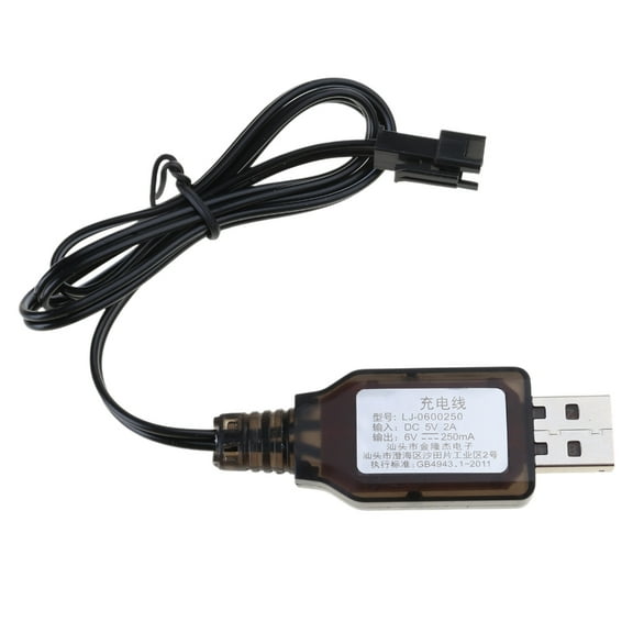 2Pin 6V USB Charging Cable Battery Charging Cord Line for Electric Toy Robot Remote Controlled Car Repairment