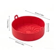 thumbnail image 3 of JHyouerji Silicone Air Fryer Liner Baking Tray Red Food Grade Non Stick Reusable Oven Microwave Pizza Cake Bakeware Foldable Storage Kitchen Accessory, 3 of 6