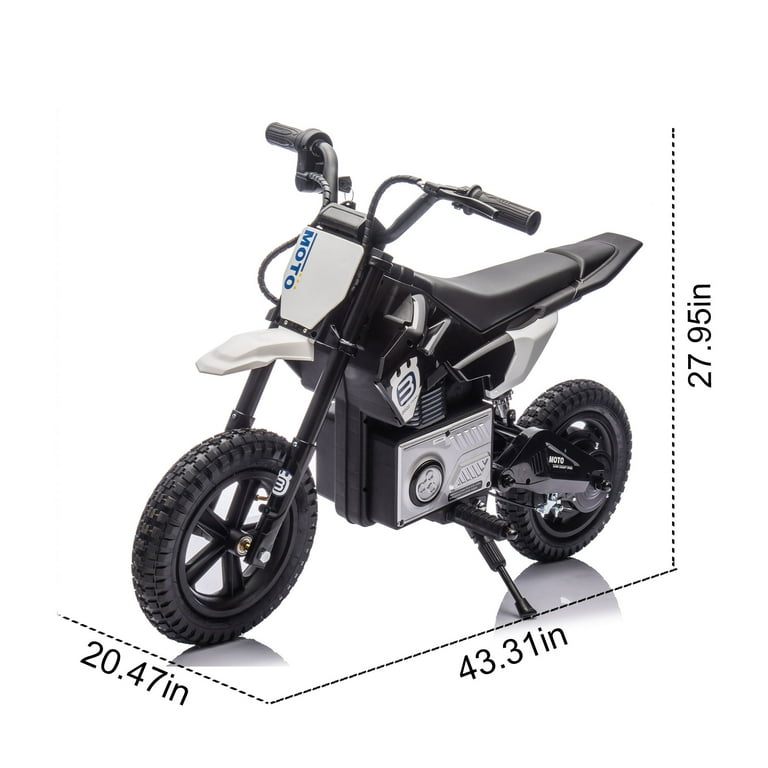 24V 8AH Kids Electric Dirt Bike - 200W Motor, 9.3 MPH, 90 Min Ride Time With Bluetooth Music