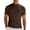 Brown #092, variant on Mens Mock Turtleneck Shirts Casual Cotton Short Sleeve Shirt Basic Half Neck T-Shirts