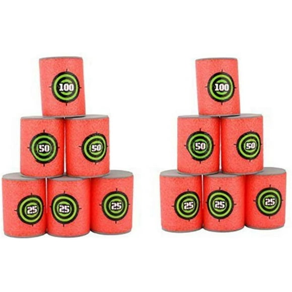 12pcs Soft Foam Target Cans for Nerf Guns Games