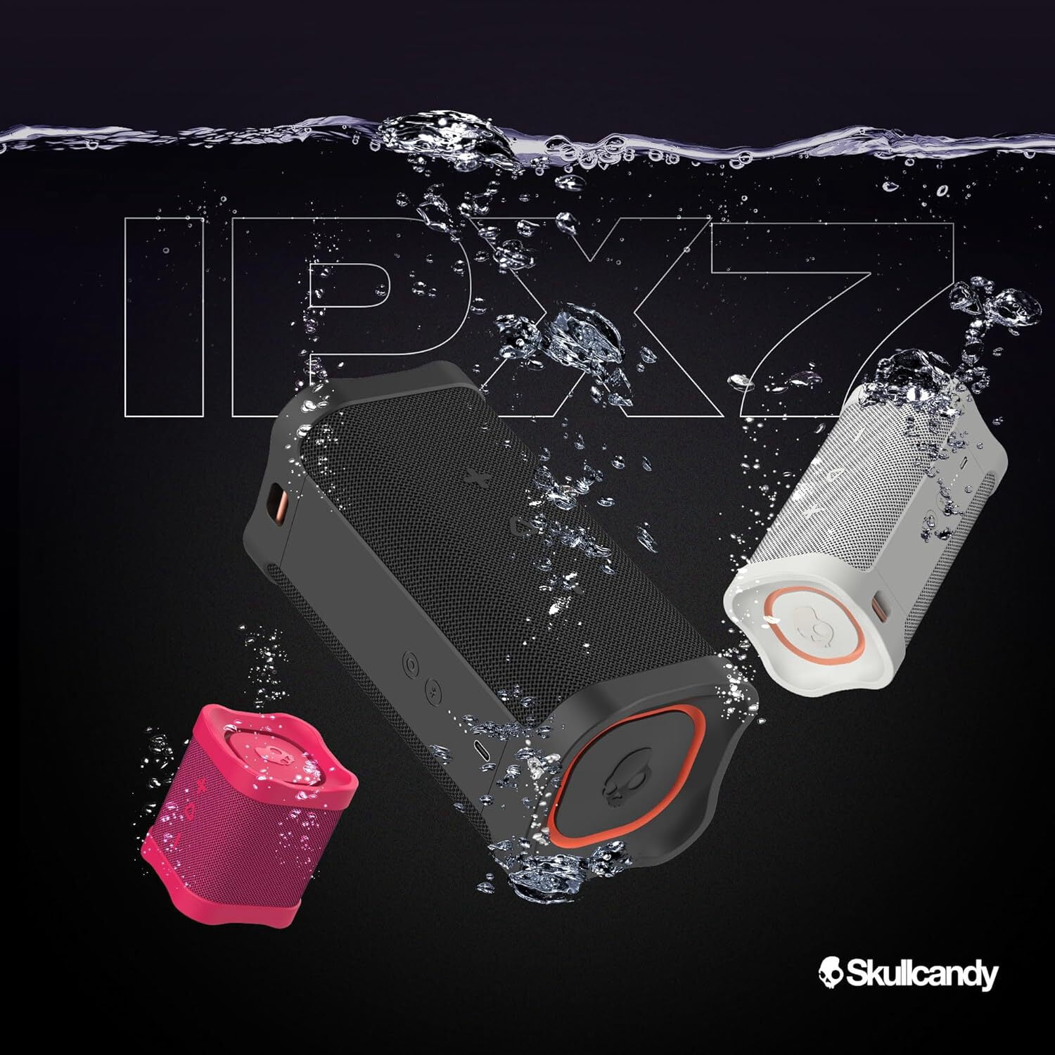Skullcandy Terrain XL Bluetooth Speaker, IPX7 Waterproof, 18-Hour Battery, True Wireless Stereo, Nylon Wrist Strap