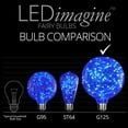 thumbnail image 3 of LEDimagine G125 Fairy Light Bulb, 75 Blue LED Diodes Inside, Clear Glass Finish, E26 Base, 3 of 4