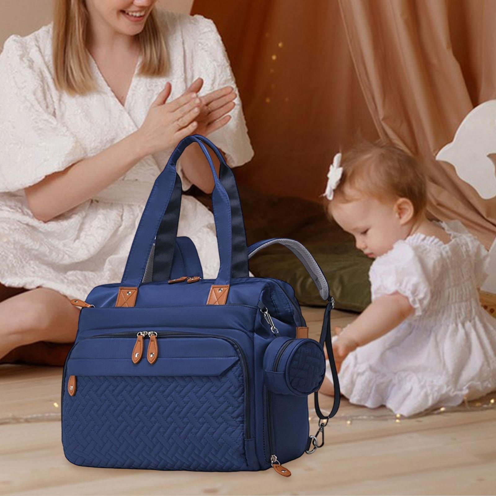 LeeQinersw Diaper Bag Backpack Travel Bag Large Capacity Wear Resistant with Shoes Compartment Pacifier Case for Clothes Trip Essentials Blue