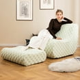 thumbnail image 4 of Costway Bean Bag Chair with Ottoman High Elasticity Sponge Non-slip Bottom & Velvet Cover Green, 4 of 10