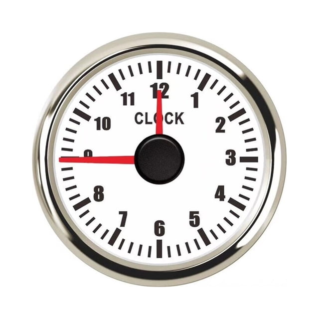 Compteurs d'Heures 0-12 Heures pour Voiture Bateau Yacht 52mm Jauges d'Horloge Rétroéclairées Rouges 9-32V, Facile à Calibrer