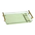 thumbnail image 3 of Bandeja de servicio rectangular Soledad Bandeja de servir acrílico transparente con asas VERDE, 3 of 10