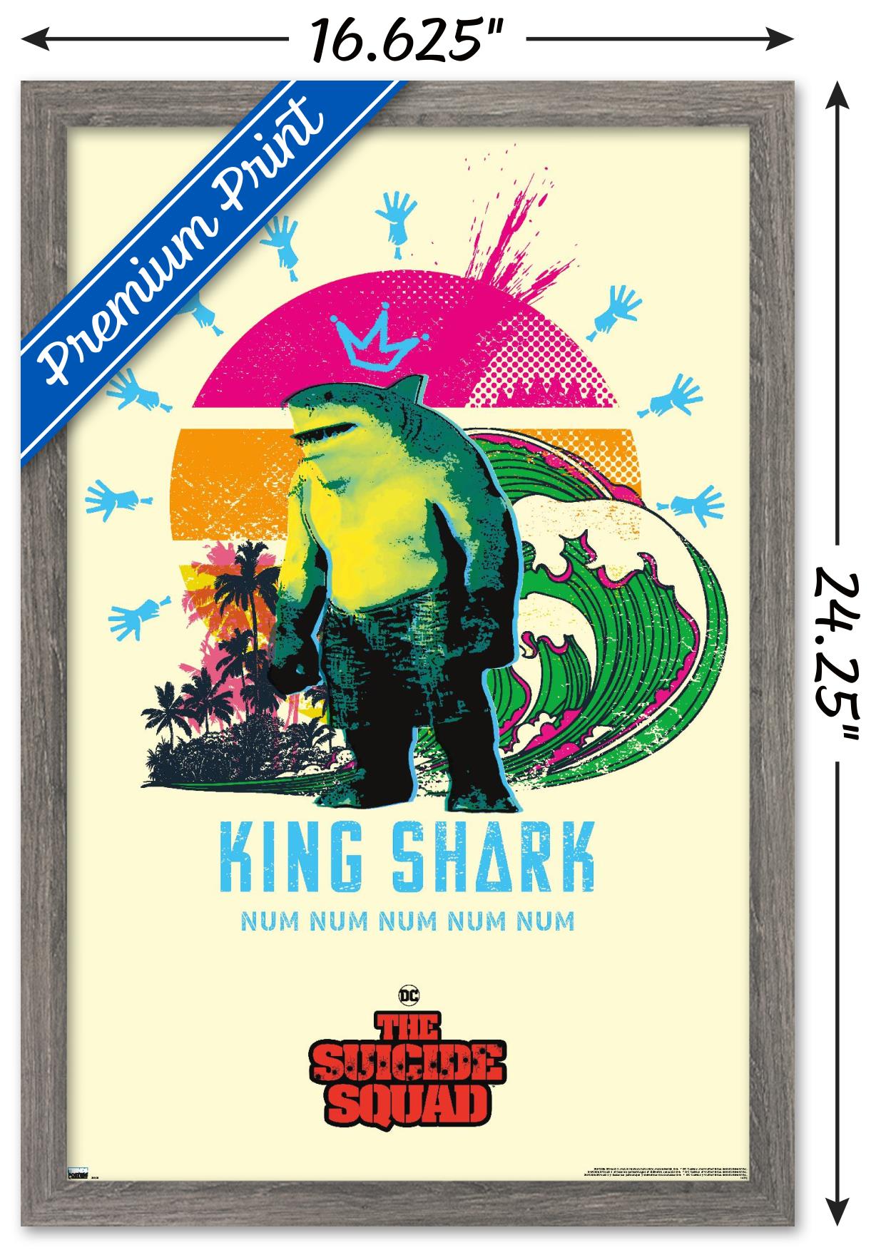 DC Comics Movie The Suicide Squad - King Shark Wall Poster, 14.725" x 22.375", Framed