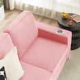 thumbnail image 4 of 83.86"Snowfleece Fabric sofa,Modern Compressed Couch,3-Seater Sofa, Furniture for Living Room,Bedroom,office ,Pink, 4 of 5