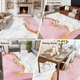 thumbnail image 6 of Pink Gold Marble Washable Living Room Rugs 5'x8', Abstract Wave Low Pile Throw Large Area Rug Non-Slip Sturdy Edge Binding Carpet for Living Room Kitchen Office, 6 of 9