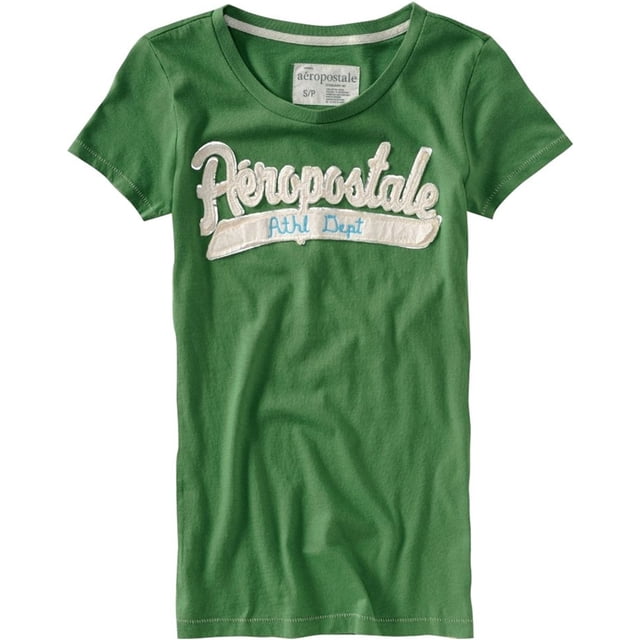 Aeropostale Camiseta atlética gráfica para mujer, verde, pequeña