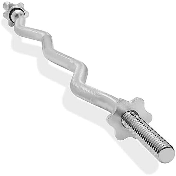 1" Standard Weightlifting Barbell - Threaded EZ Curl Bar with Star Collars$$Sport & Recreation Other