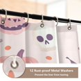thumbnail image 5 of 4-Piece Bathroom Set with Waterproof Shower Curtain with Non-Slip Bath Mat, U-Shaped Mat & Toilet Lid Cover Cute Pastel Pink Halloween, 5 of 8