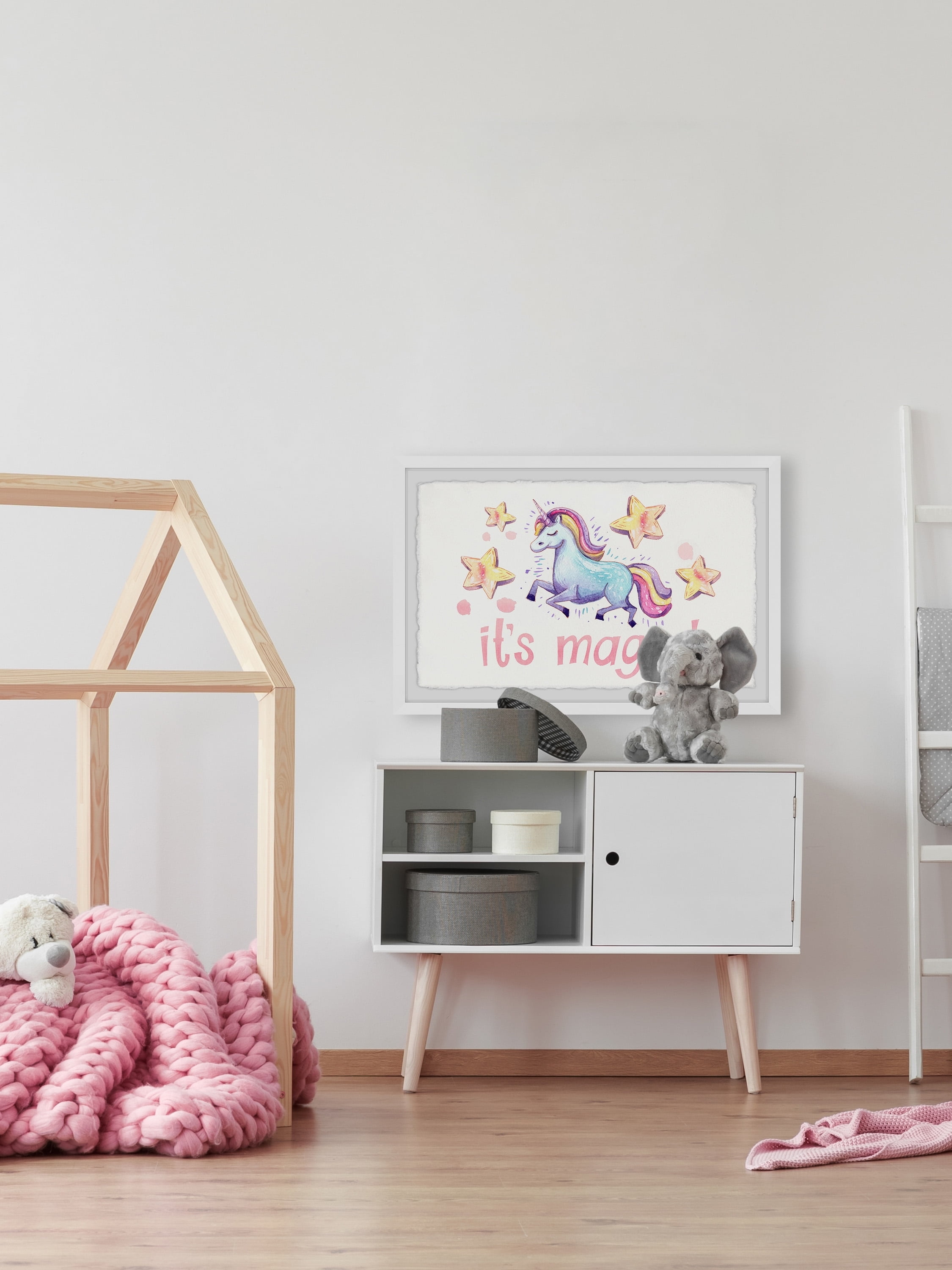 Marmont Hill Cute Unicorn's Magic Framed Wall Art