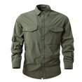 thumbnail image 1 of JHLZHS Canvas Jacket Men Men Autumn Work Shirt Windproof and Rainproof Breathable Tops Large Size Long Sleeved Jacket Plus Size Fall Jacket 1245, 1 of 3