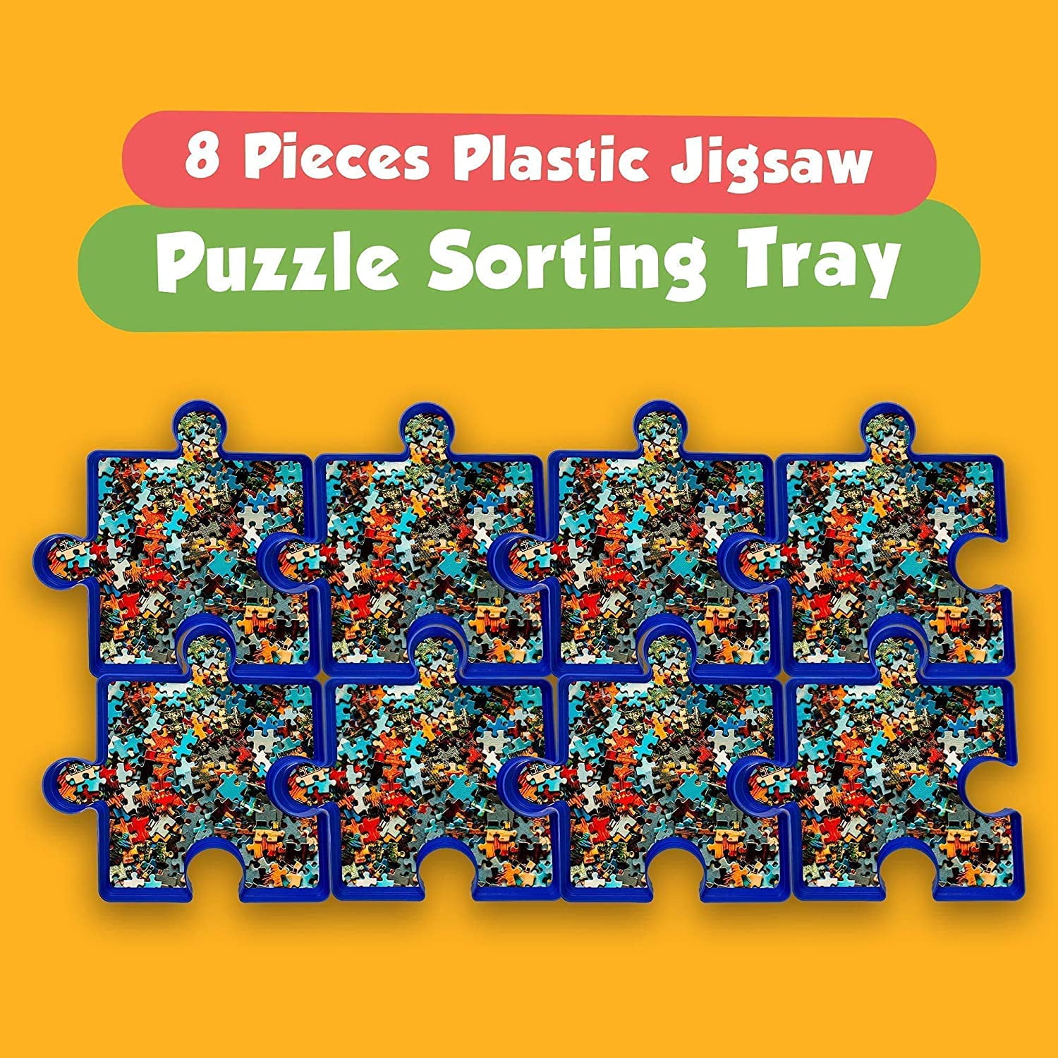 Puzzle Sorting Trays Stackable Jigsaw Sorters with Lid White 8”x8” Tidy Boss