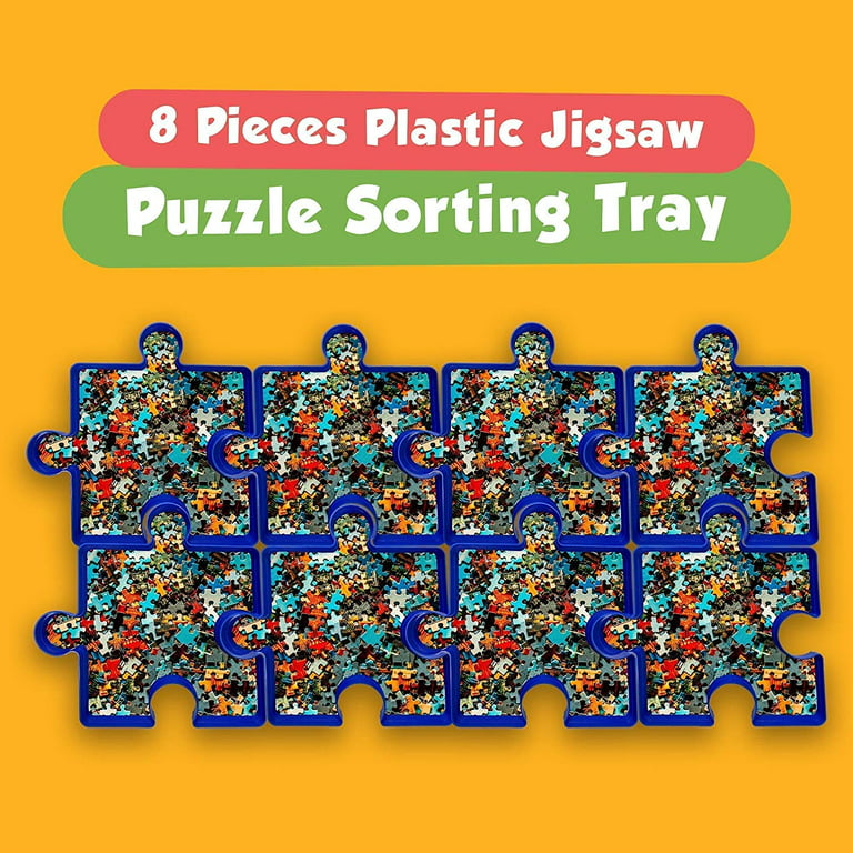 Puzzle Organizer Trays - Stackable Plastic Interlocking Storage - 6 Pc. 