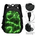 thumbnail image 3 of Vsdgher Green Lightning Print Travel Laptop Backpack, Laptops Backpack with USB Charging Port, Water Resistant Computer Bag Gift for Men & Women, 3 of 7