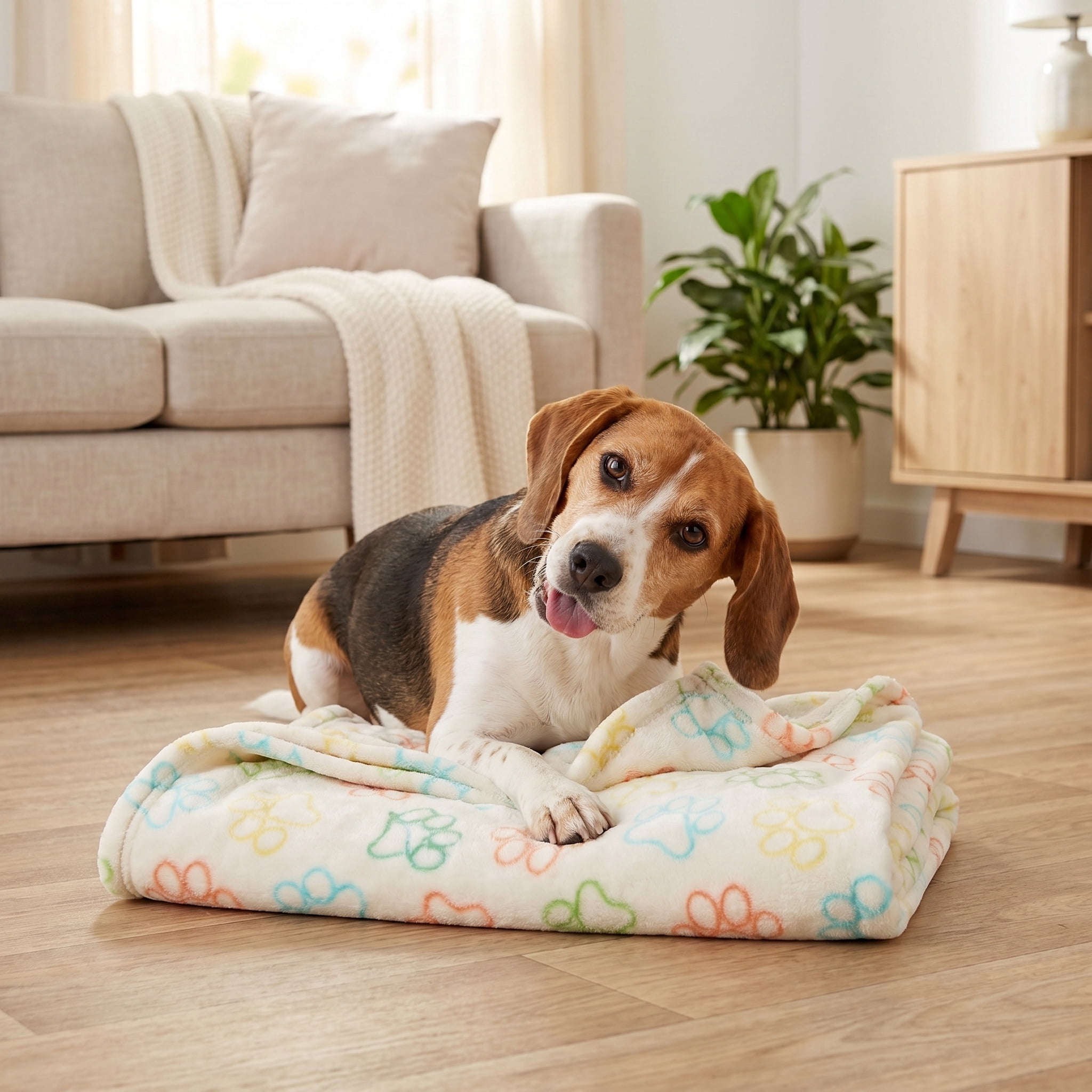 (2 pack) Vibrant Life Pet Throw, Multicolor Paws, 36" x 27"