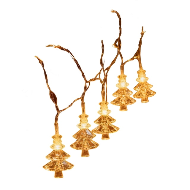 Btomtd Christmas Tree LED String Lights Plug In Warm White Christmas Decoration Lights Indoor Outdoor Festive Christmas Party Decor, Yellow