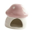 thumbnail image 4 of Hamster House Ceramic Hideout Mushroom Shaped Durable Decorative Pet Bed for Small Animal Cage, 4 of 9