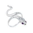 thumbnail image 2 of AFFY Simulated Amethyst & CZ Snake Womens Band 14k White Gold Over 925 Sterling Silver, 2 of 4