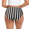 thumbnail image 2 of Black And White Stripes Bikini Panties Stretch Cool 3D printed Underwear for Women X-Large, 2 of 6
