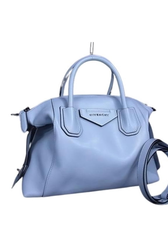 Pre-Owned GIVENCHY Antigona Soft Small Handbag in Light Blue Leather for Women